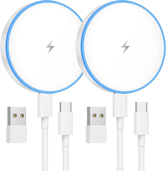 MagSafe Charger 2 Pack – 15W Magnetic Wireless Charging Pad for iPhone 17/16/15/14/13/12 Series, AirPods