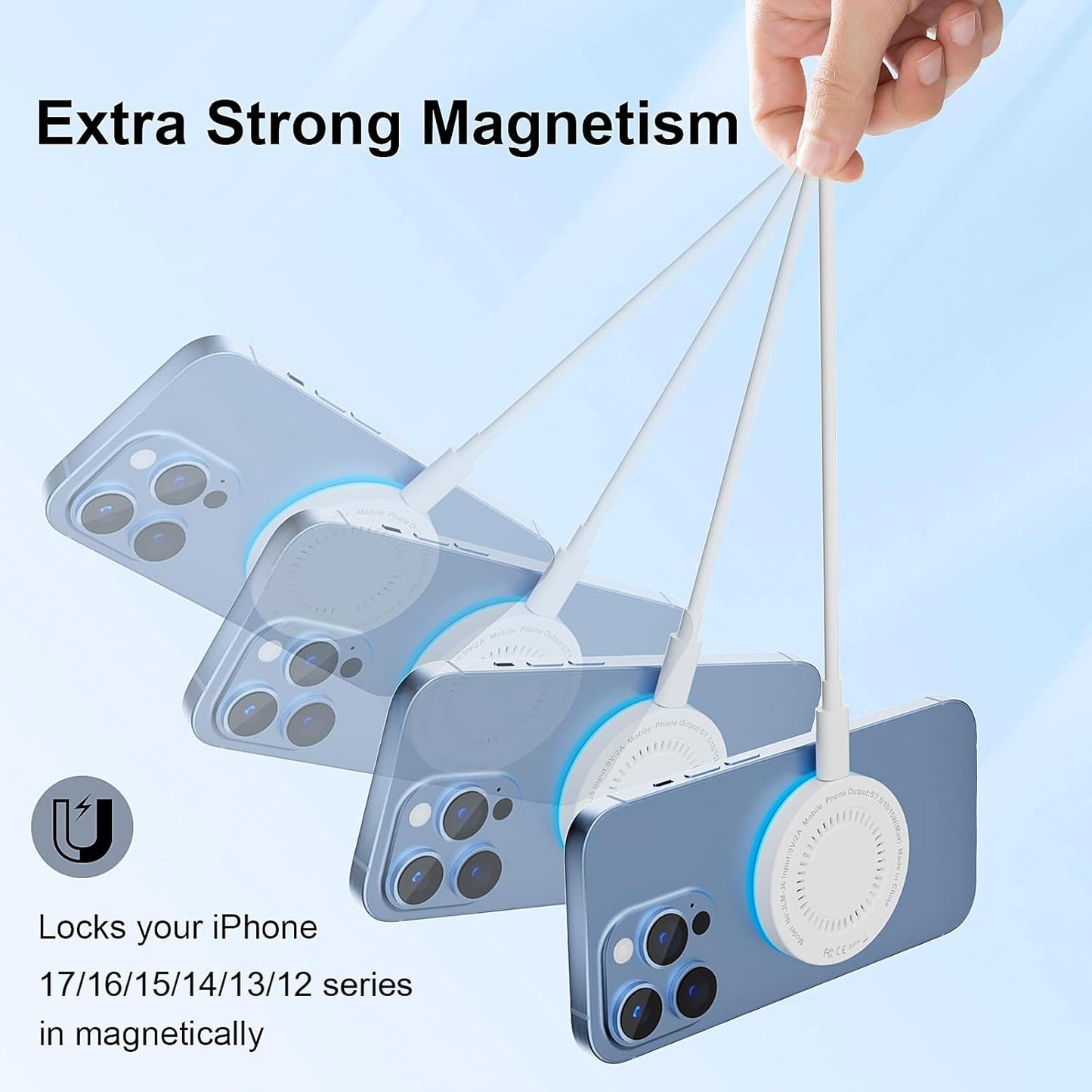MagSafe Charger 2 Pack – 15W Magnetic Wireless Charging Pad for iPhone 17/16/15/14/13/12 Series, AirPods