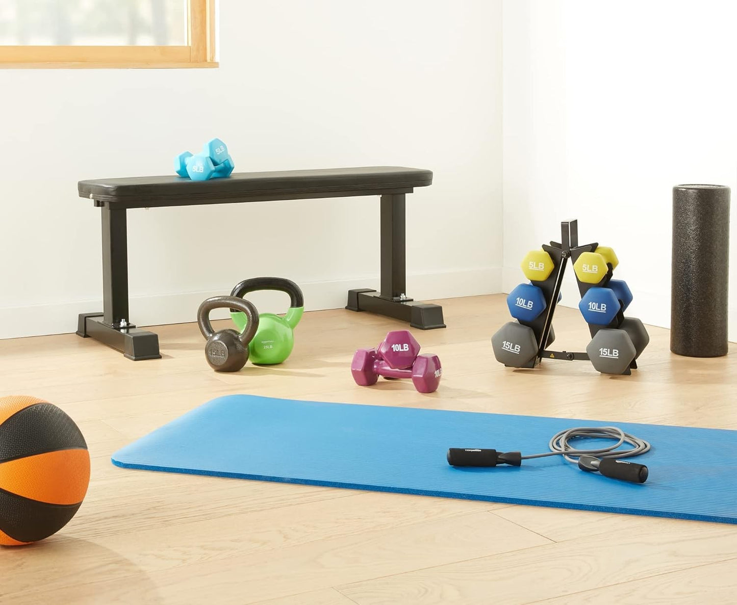 Neoprene Dumbbell Hand Weights – Anti‑roll, Non‑Slip, Color‑Coded