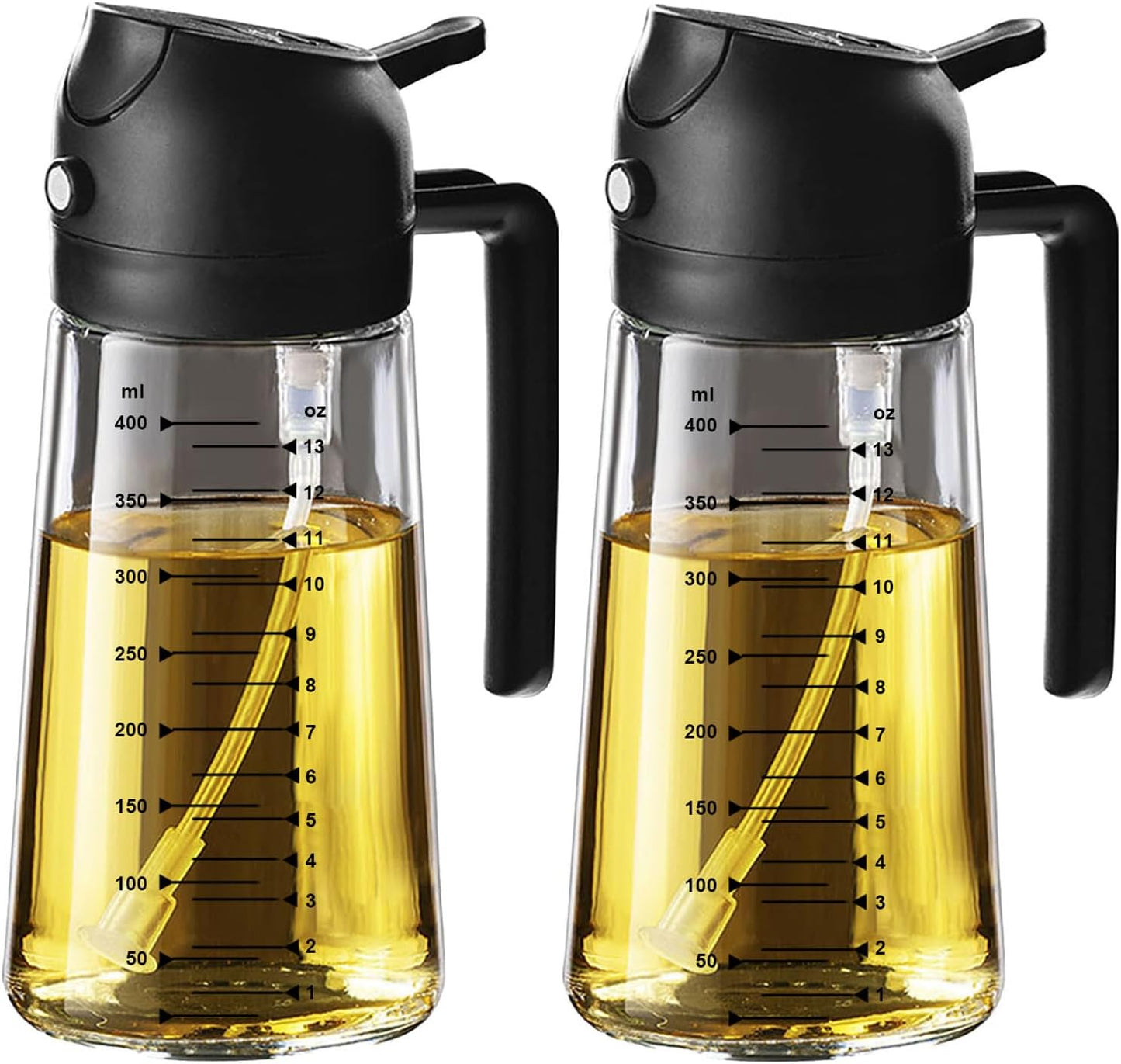 16oz Kitchen Glass Olive Oil Sprayer – 2-in-1 Dispenser & Mister for Cooking, Air Fryer, Salad, BBQ