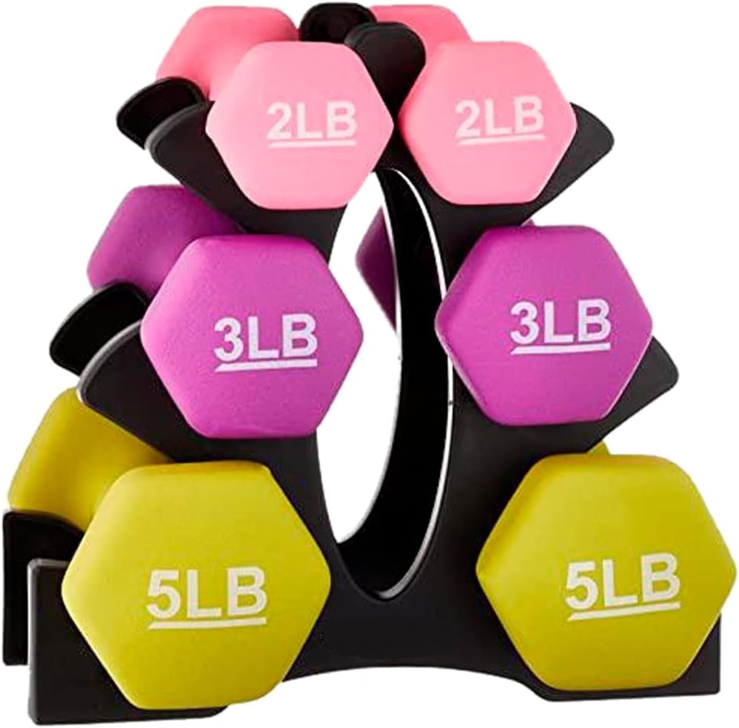 Neoprene Dumbbell Hand Weights – Anti‑roll, Non‑Slip, Color‑Coded