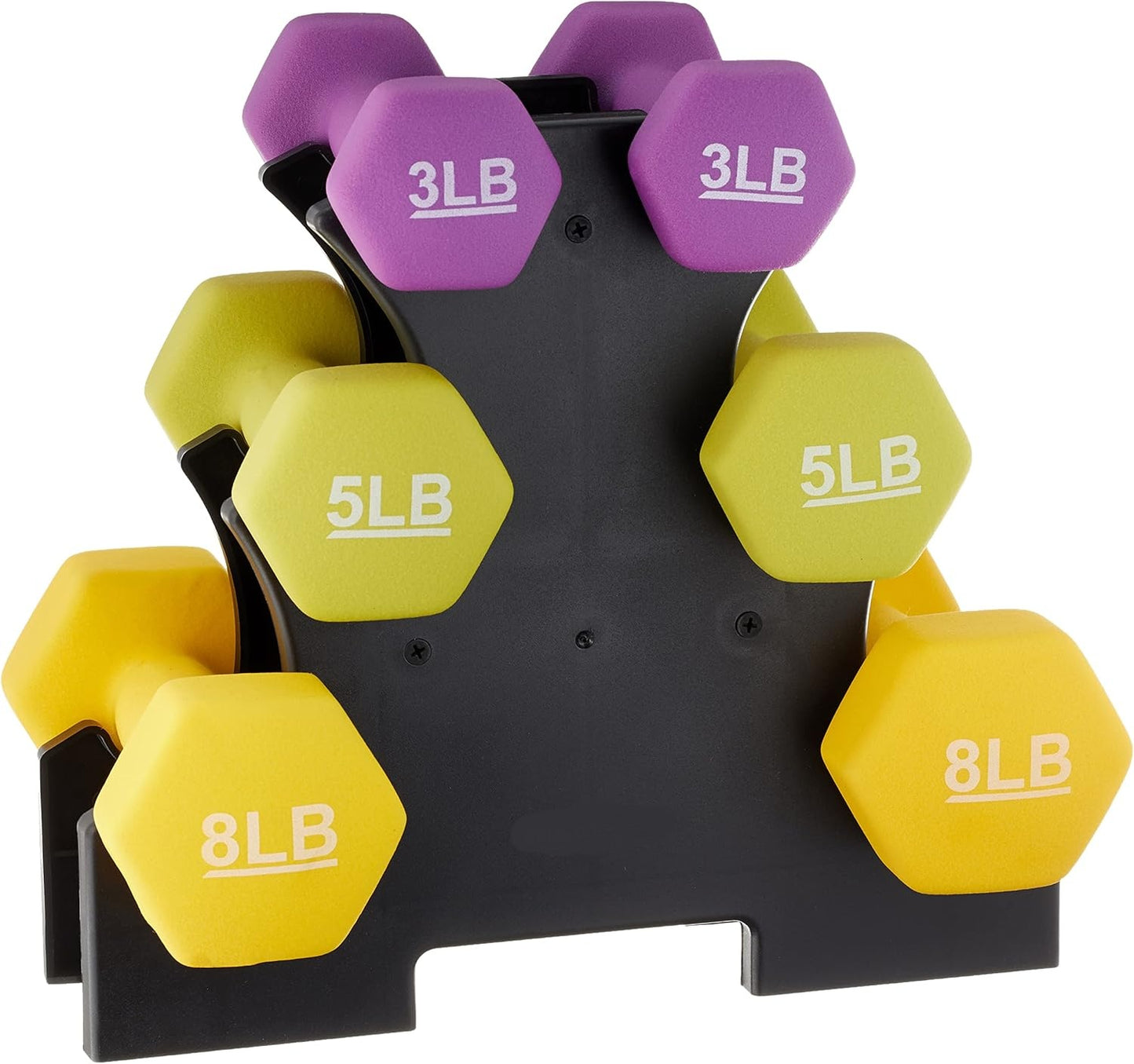Neoprene Dumbbell Hand Weights – Anti‑roll, Non‑Slip, Color‑Coded
