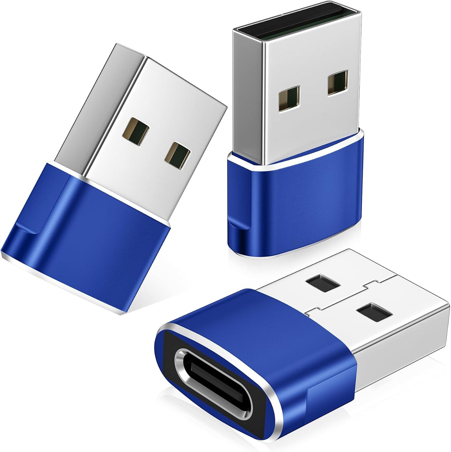 3 Pack USB to USB‑C Adapter – Convert USB‑A to USB‑C