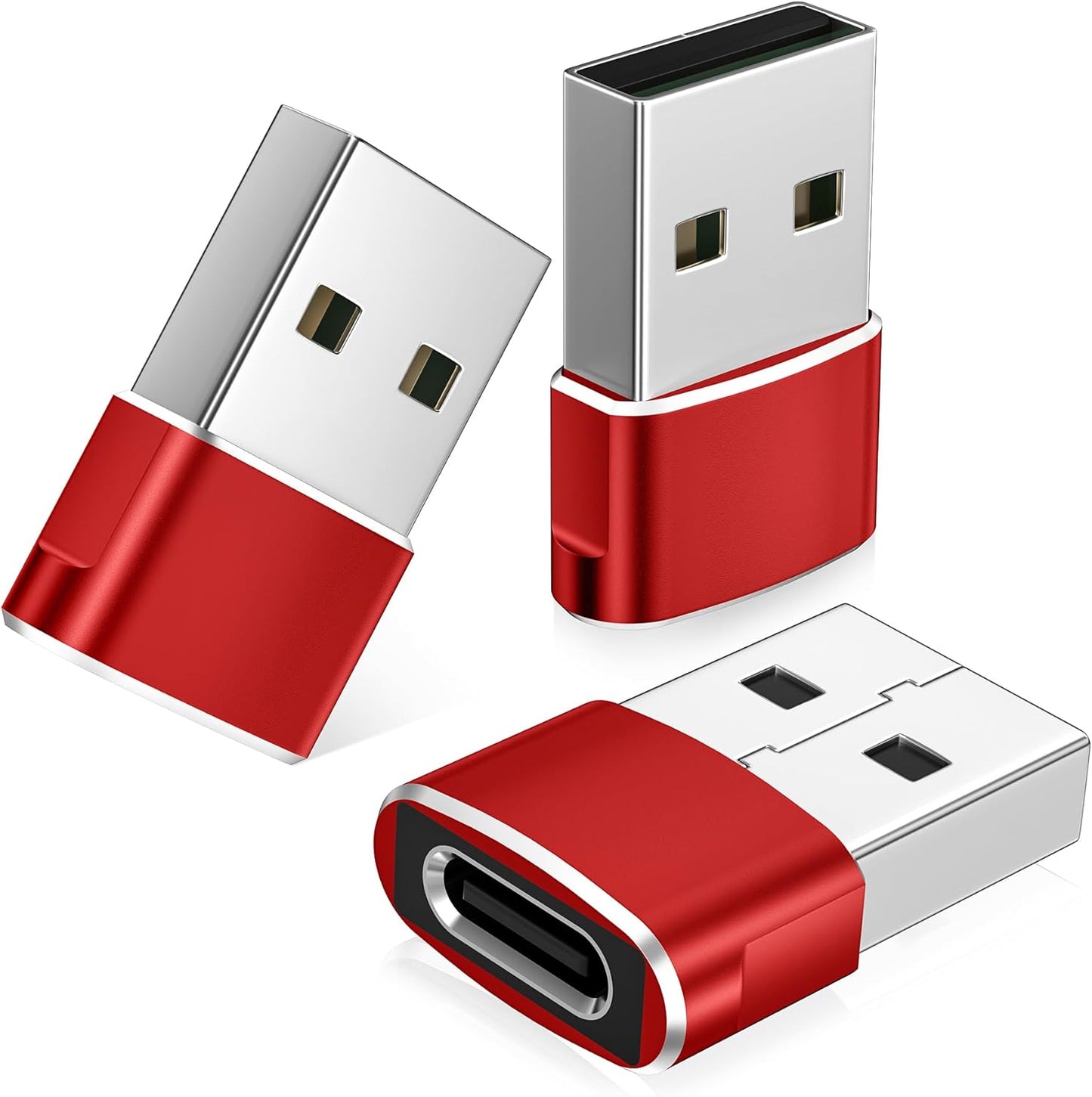 3 Pack USB to USB‑C Adapter – Convert USB‑A to USB‑C
