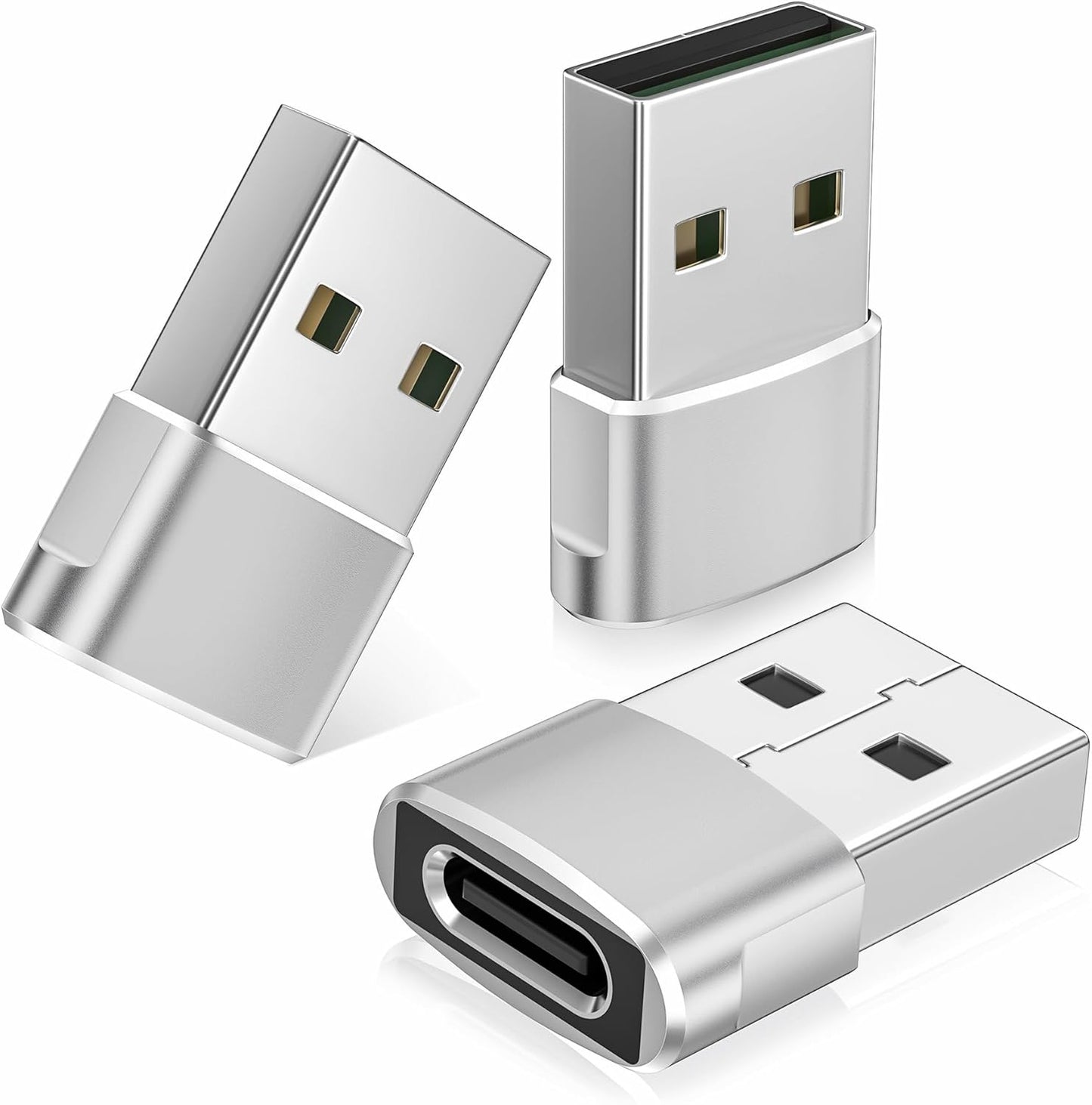3 Pack USB to USB‑C Adapter – Convert USB‑A to USB‑C