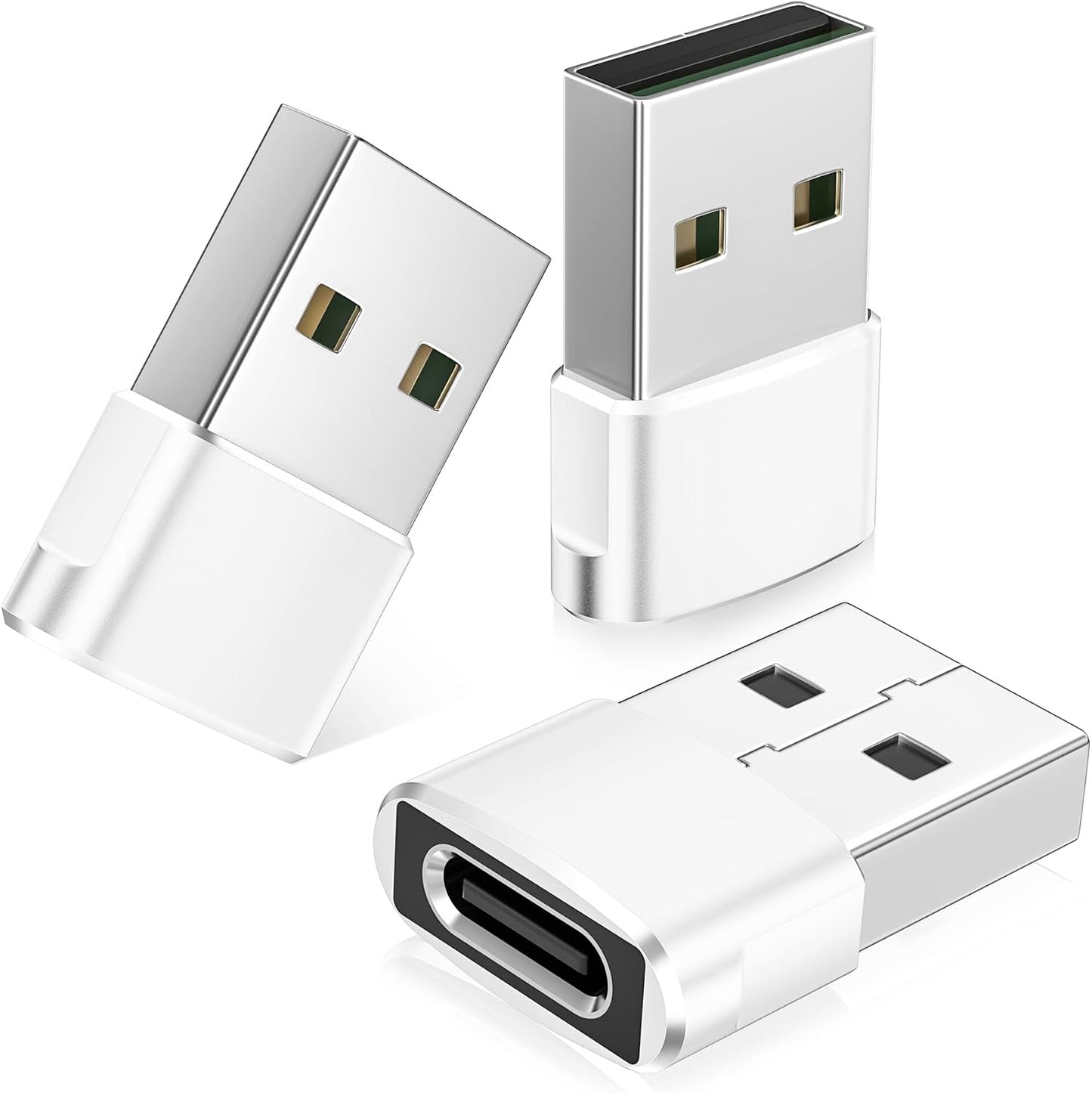 3 Pack USB to USB‑C Adapter – Convert USB‑A to USB‑C